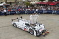 M14_1689.jpg || Porsche 919 Hybrid, Porsche Team: (l-r) Brendon Hartley, Timo Bernhard, Mark Webber, Scrutineering Le Mans 24 Hours 